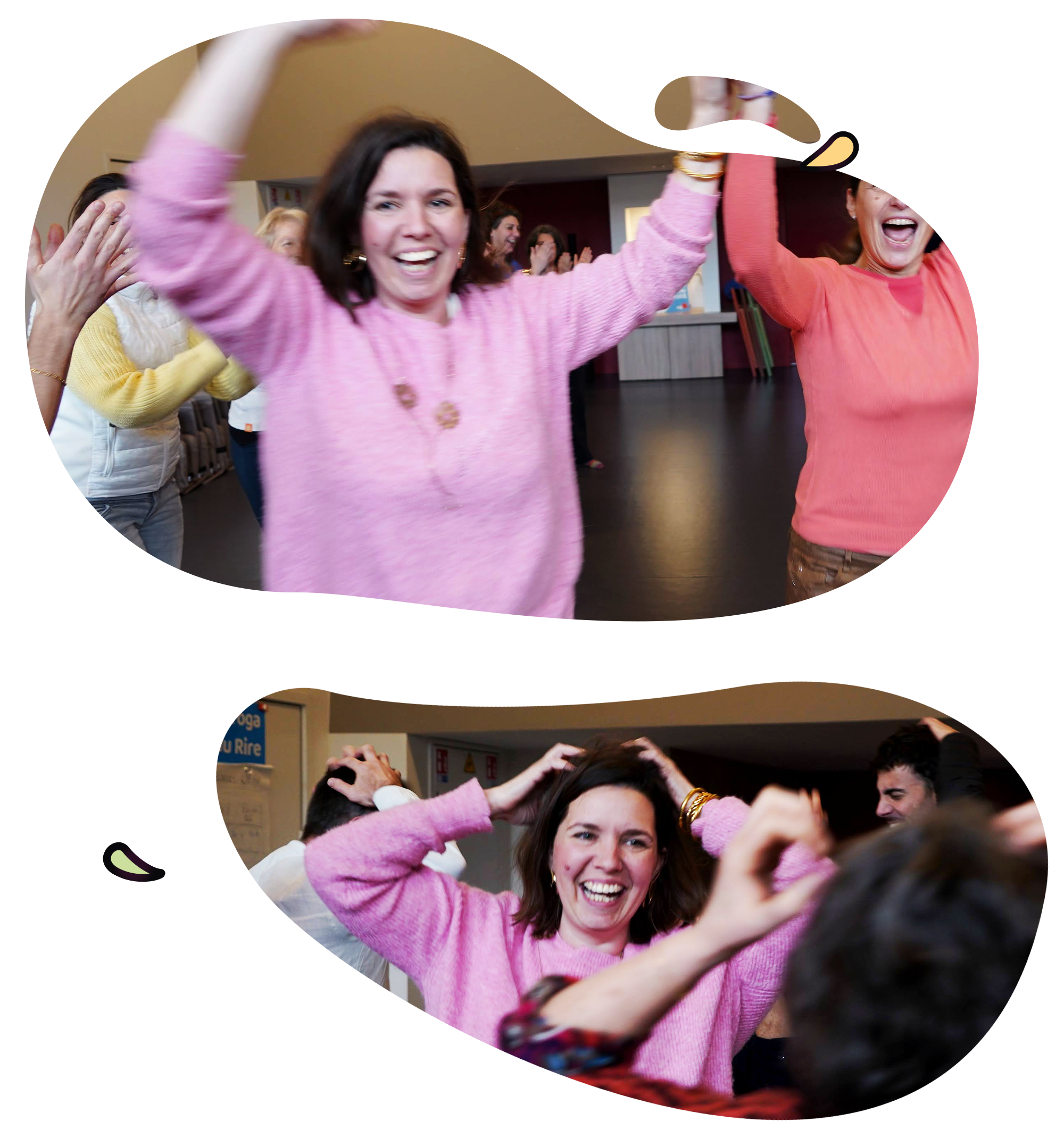 Audrey Callegher animant une séance de yoga du rire