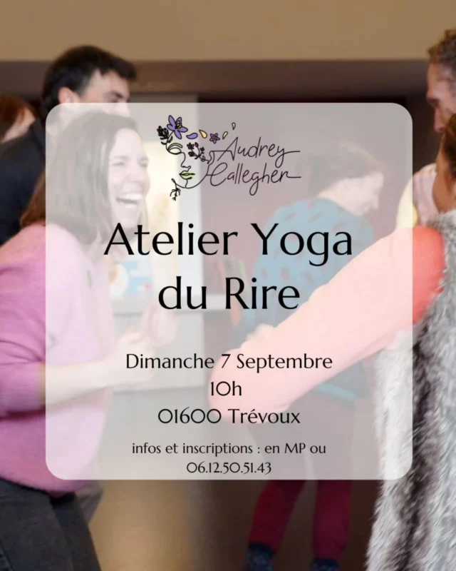 ////////// SAVE THE DATE //////////

📢 YOGA DU RIRE EN EXTÉRIEUR 🍀🏡

Pour fêter la rentrée et la démarrer du bon côté, quoi de mieux que d'être dans un bon mood où joie et bonne humeur seront à coup sûr au rendez-vous!

Alors, je vous convie à un nouvel atelier de yoga du rire dans mon jardin*

🗓️ le dimanche 7 septembre
🕙 à 10h
👤Réservé à un public d'adultes
💰 PAF : 10€

Pas de place limitée, plus on est nombreux plus le rire est porteur et contagieux 😂

❓Le saviez-vous ❓

Plusieurs études scientifiques démontrent que le rire procure de multiples bienfaits pour le corps et l’esprit comme :

✅ la réduction du stress
✅ l’amélioration de la qualité du sommeil
✅ l'amélioration de la digestion
✅ l'amélioration de la concentration
✅ la stimulation de la créativité de groupe
✅ la facilitation de la prise de décision et de la communication entre collaborateurs,
✅ la levée d’inhibition comme la timidité
▪️▪️▪️
👉 10 min de rire équivalent à 30 min de rameur
👉 le cerveau ne fait pas la distinction entre un rire simulé et un rire naturel

Alors, intéressé.e.s? Contacte-moi pour plus d'infos

☎️ 06.12.50.51.43
📧 audrey.callegher@gmail.com

#atelieradulte #atelierexterieur #yogadurire #yogadurire😃 #trevoux #trévoux #riresansraison
#rire #laughter #rentrée #bonnehumeur😍☀️❤️
#joie #vitalité

© F Loizeau – www.formation-yogadurire.fr
* sous réserve de météo favorable